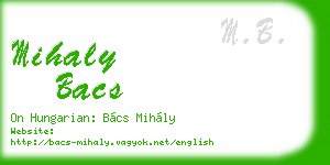 mihaly bacs business card