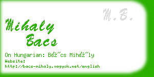 mihaly bacs business card